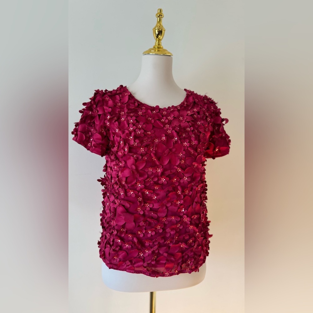 ANTHROPOLGIE Varun Bahl Rosemarie Textured Blouse Size 0